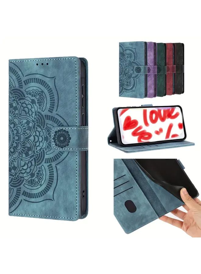 Black Leather Card Holder Phone Case For Galaxy S24 Ultra With Lanyard - Image 2